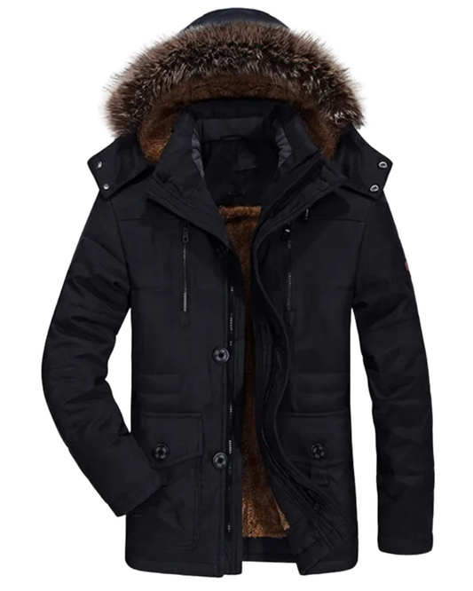 Katoenen winterjas met capuchon