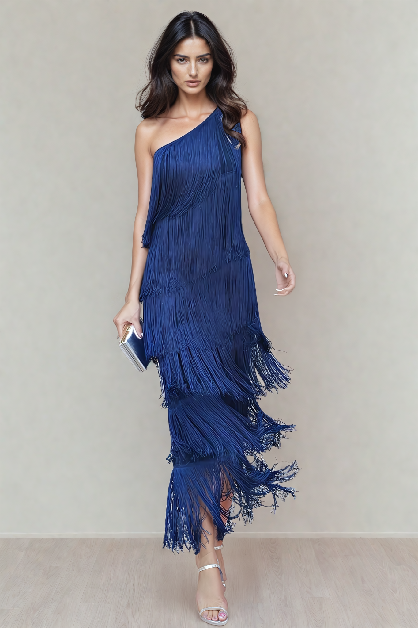 Elegante jurk met franje