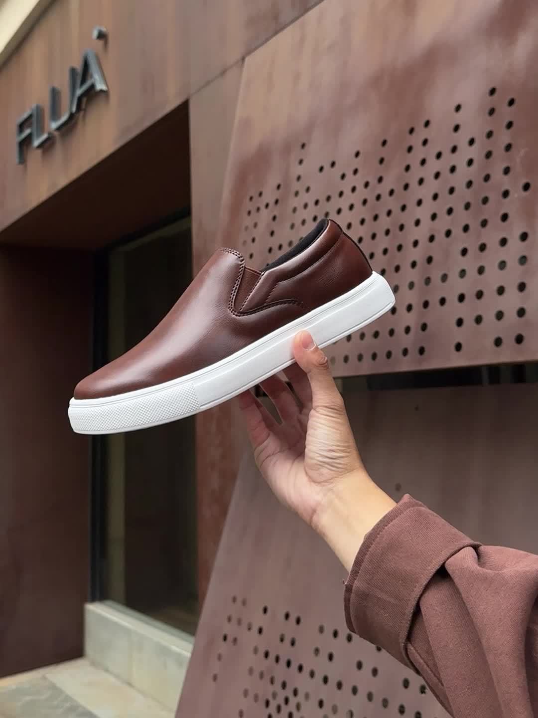 Casual leren instapschoenen