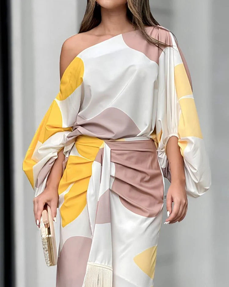 Elegante kleurrijke jurk