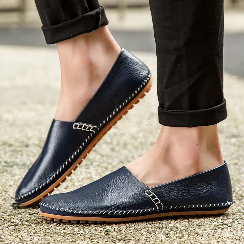 Licht leren Loafers