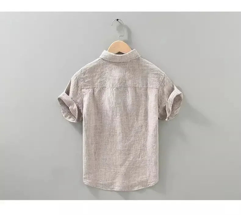 Linnen shirt met korte mouwen