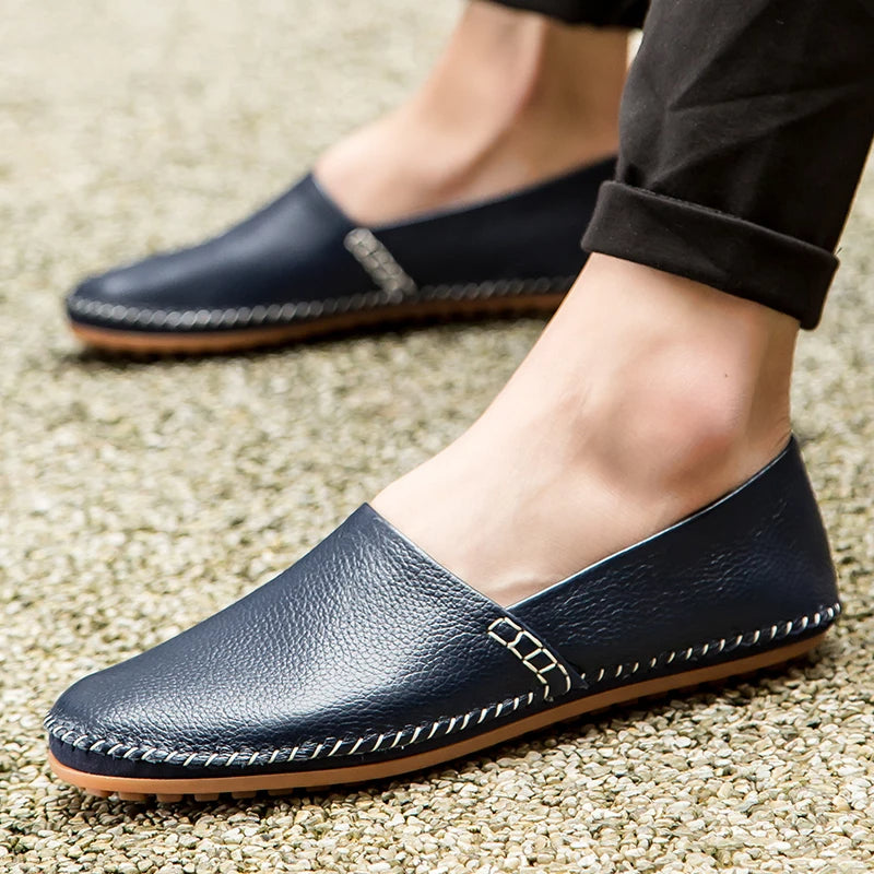 Licht leren Loafers
