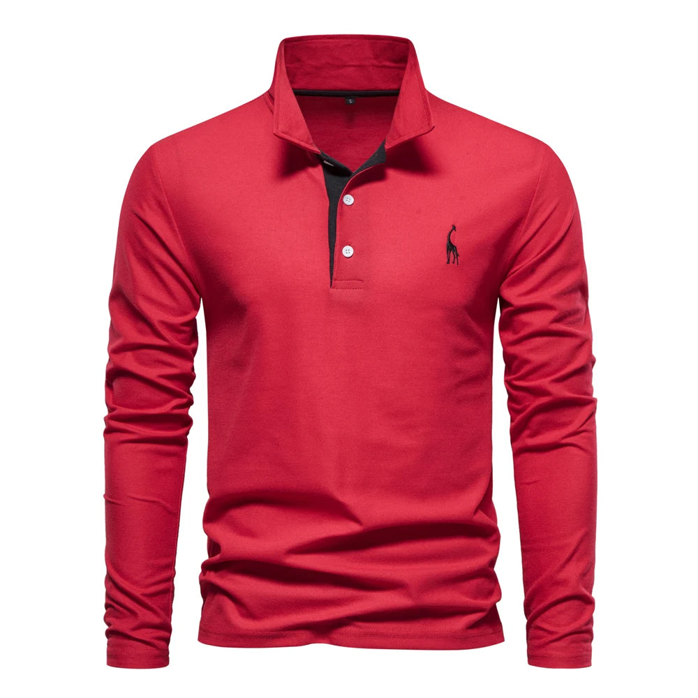 Casual Poloshirt Met Lange Mouwen