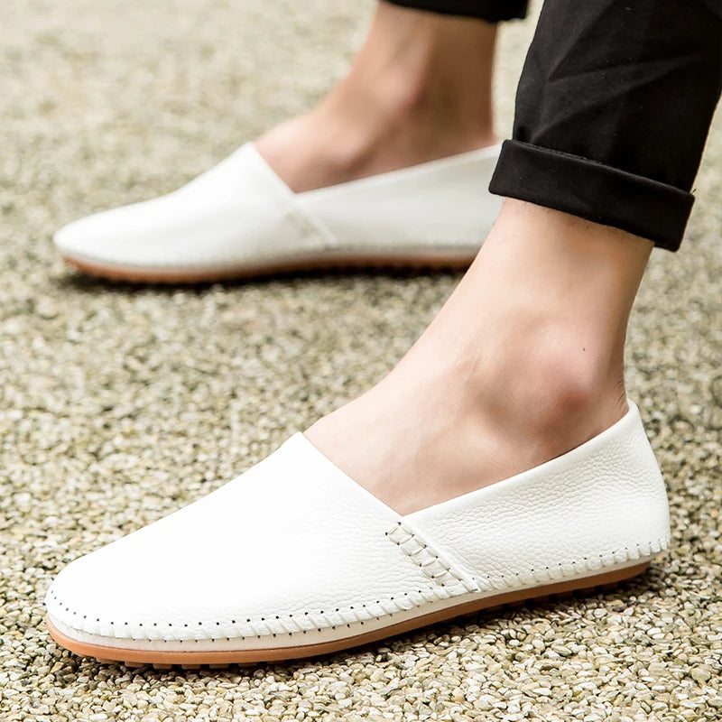 Licht leren Loafers