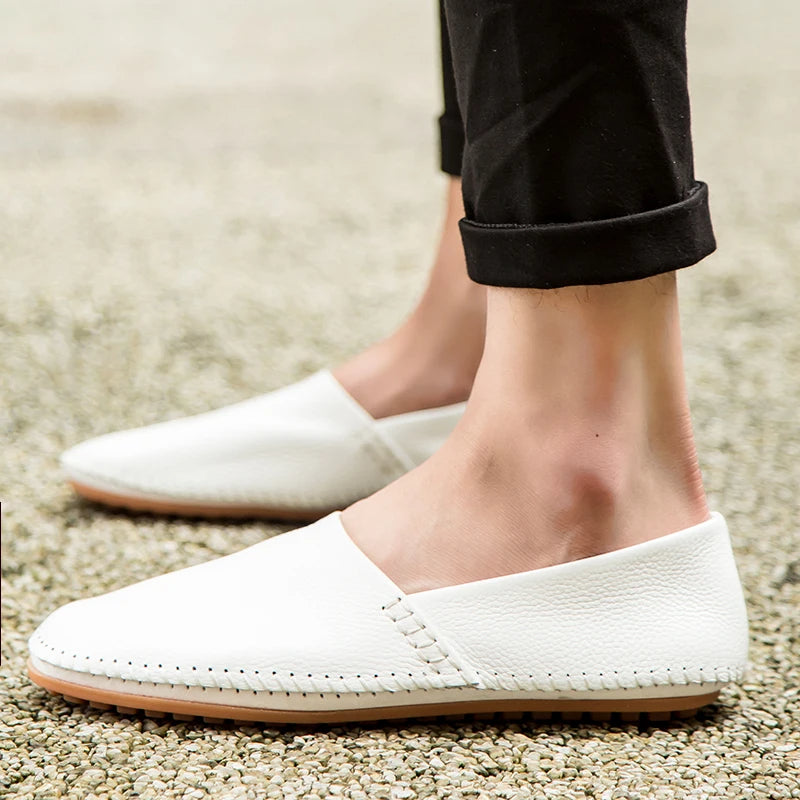 Licht leren Loafers