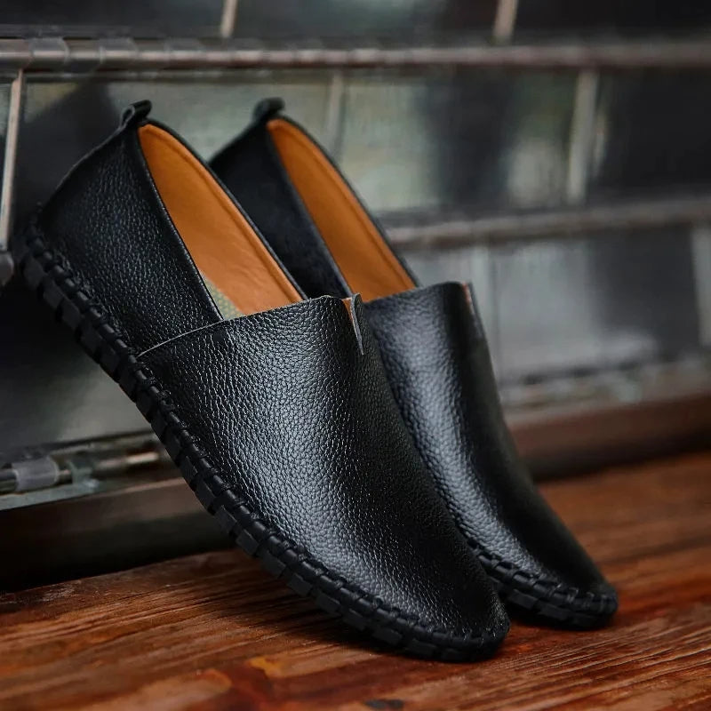 Ademende leren Loafers