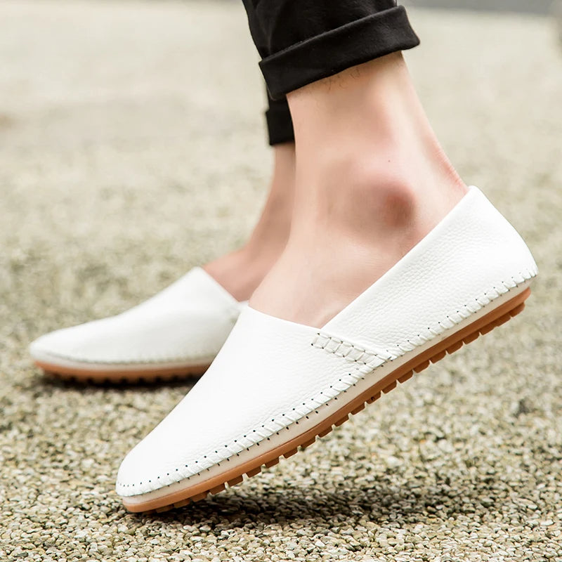 Licht leren Loafers