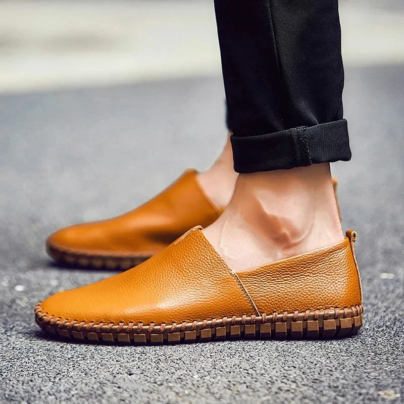 Ademende leren Loafers