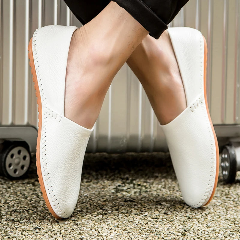 Licht leren Loafers