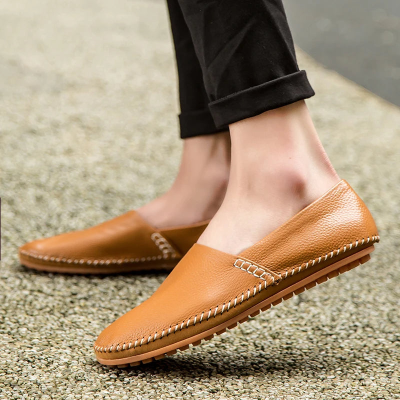 Licht leren Loafers
