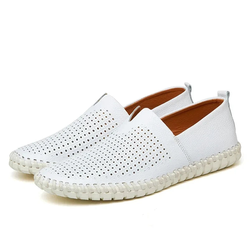 Ademende leren Loafers