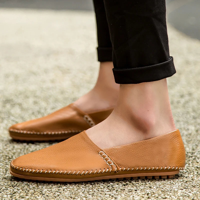 Licht leren Loafers