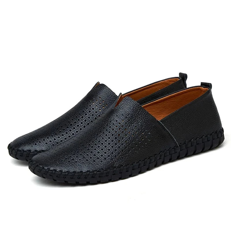 Ademende leren Loafers
