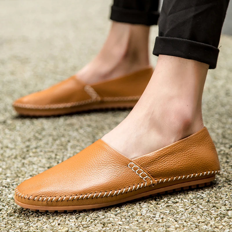Licht leren Loafers