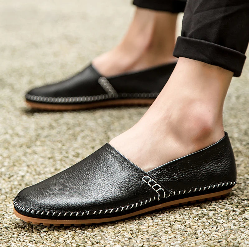Licht leren Loafers