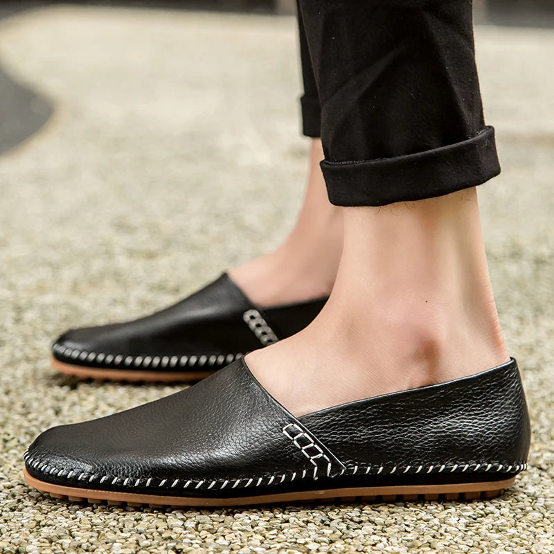 Licht leren Loafers