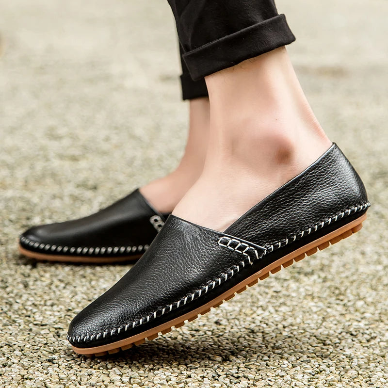 Licht leren Loafers