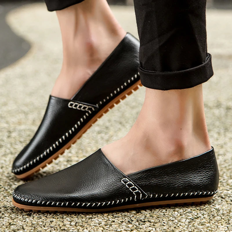 Licht leren Loafers