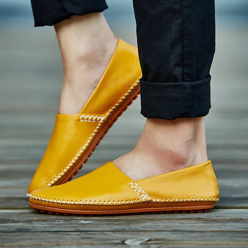 Licht leren Loafers
