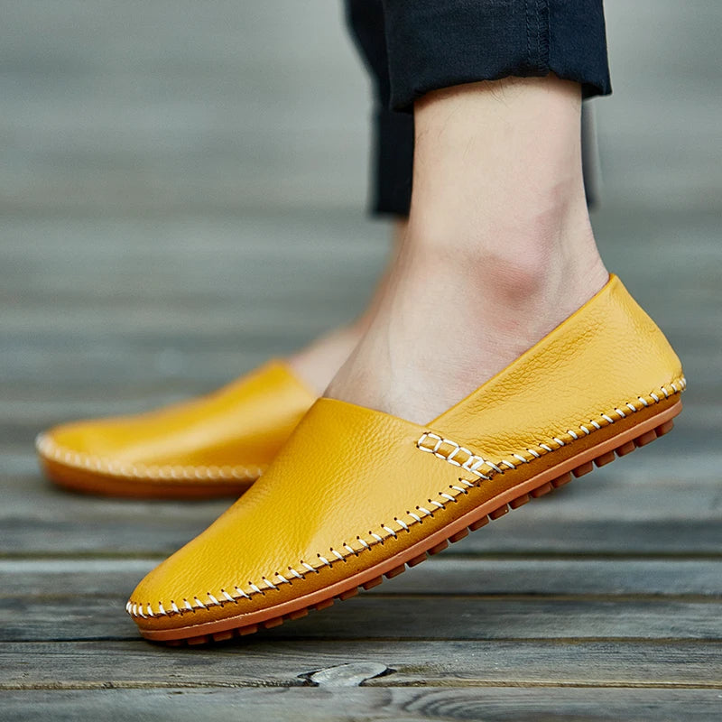 Licht leren Loafers