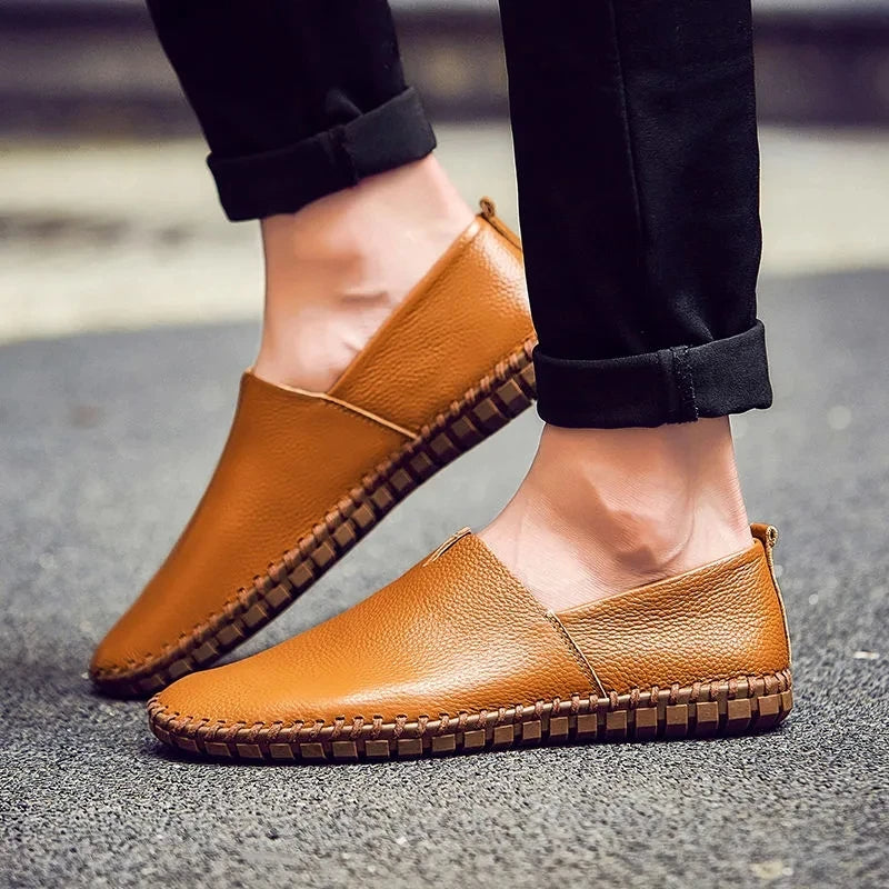 Ademende leren Loafers