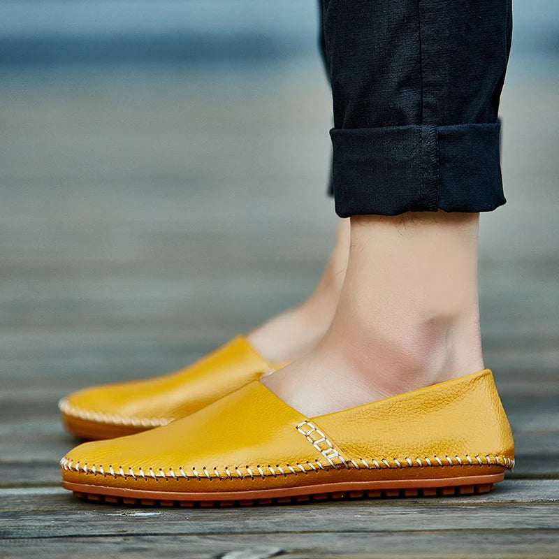 Licht leren Loafers