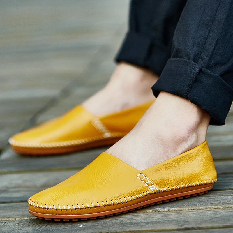 Licht leren Loafers
