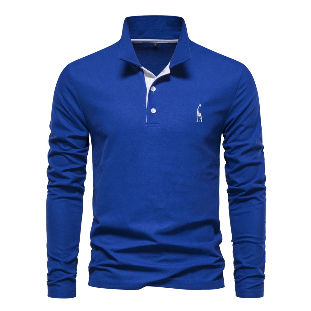 Casual Poloshirt Met Lange Mouwen