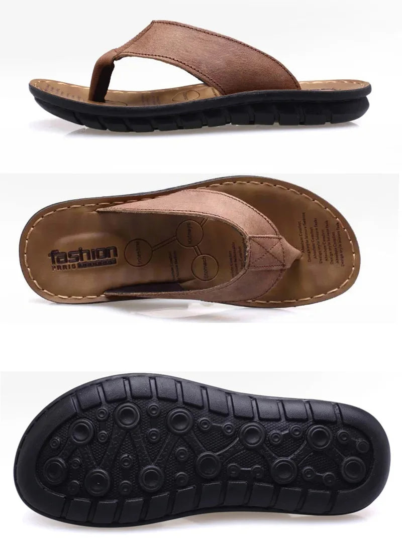 Leren herensandalen