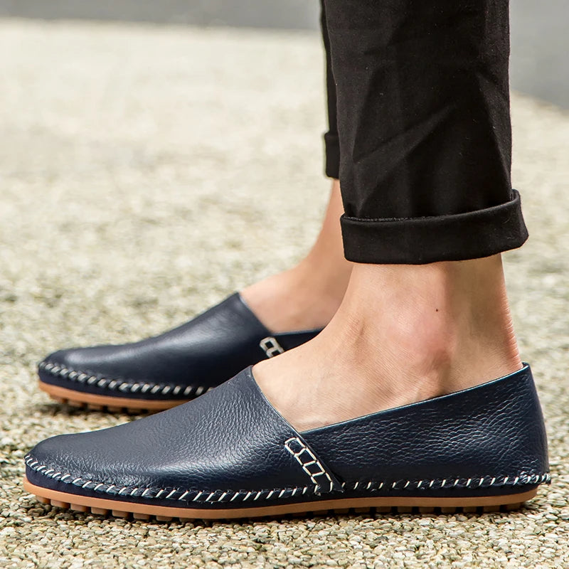 Licht leren Loafers