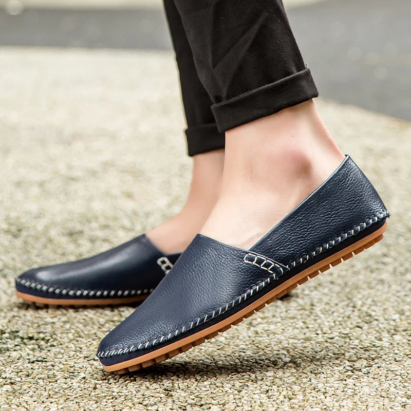 Licht leren Loafers