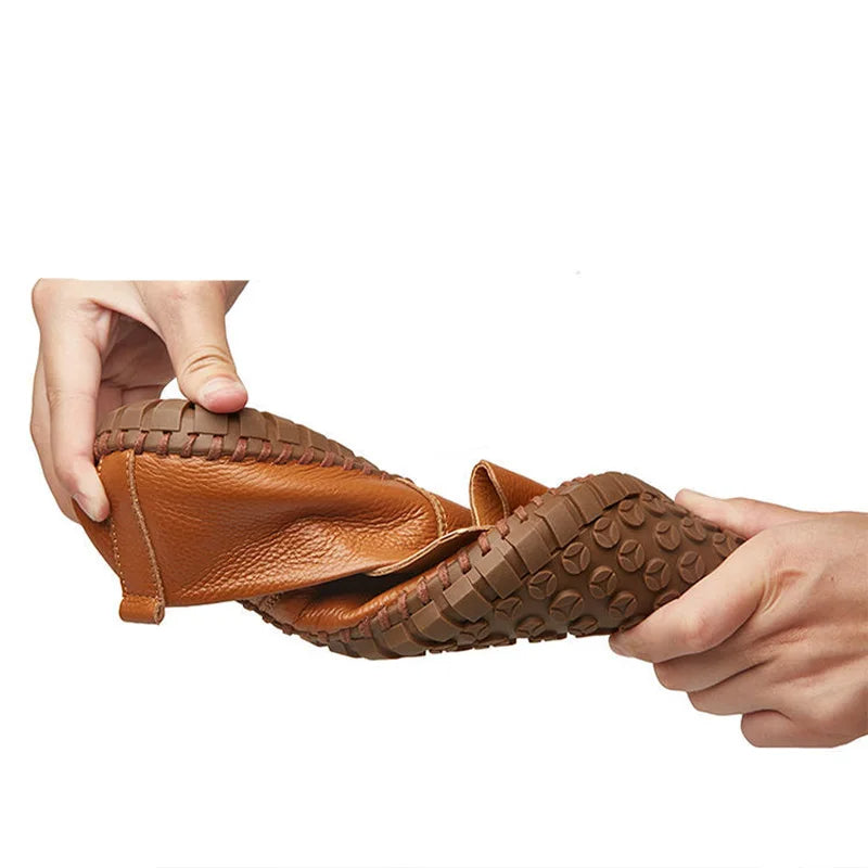 Ademende leren Loafers