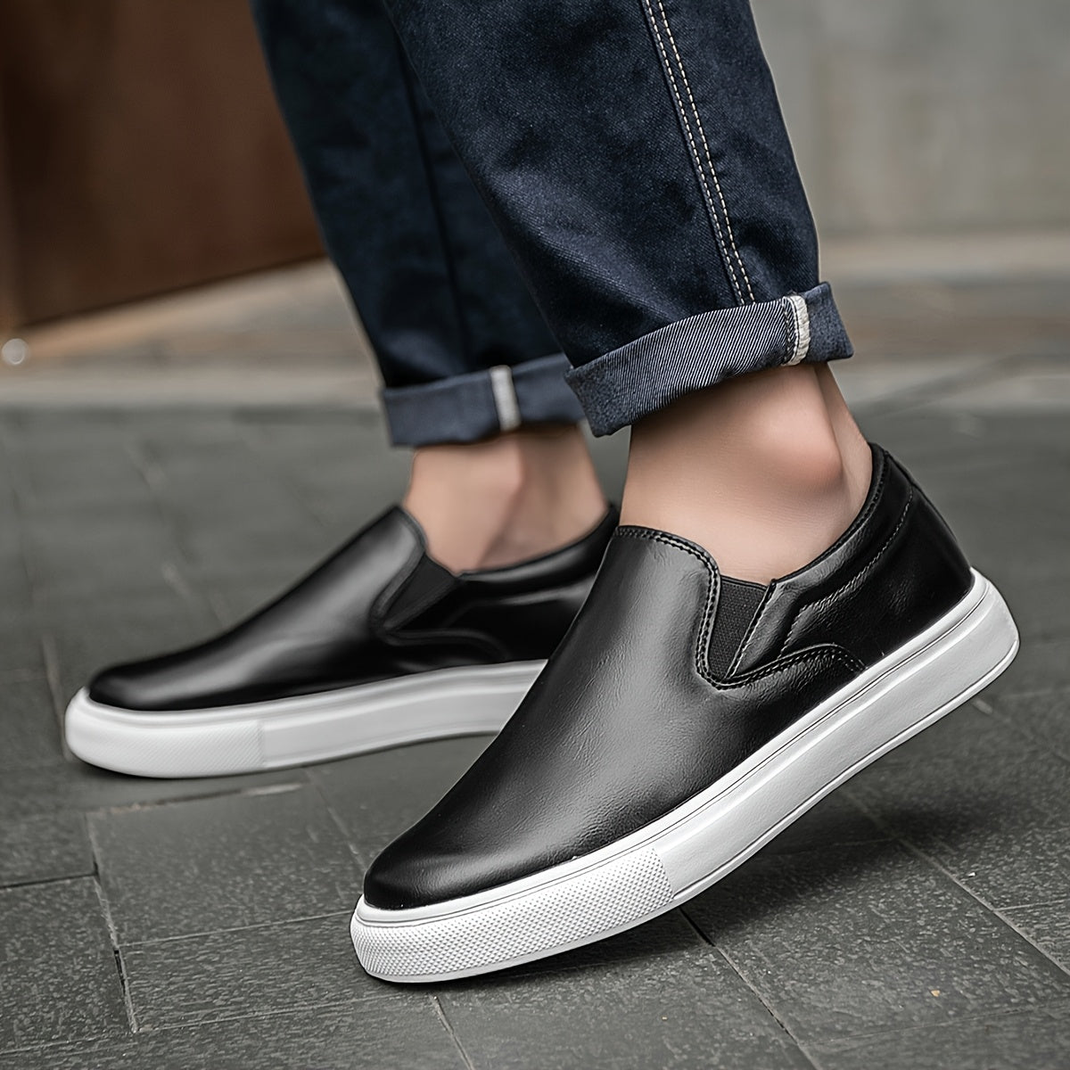 Casual leren instapschoenen