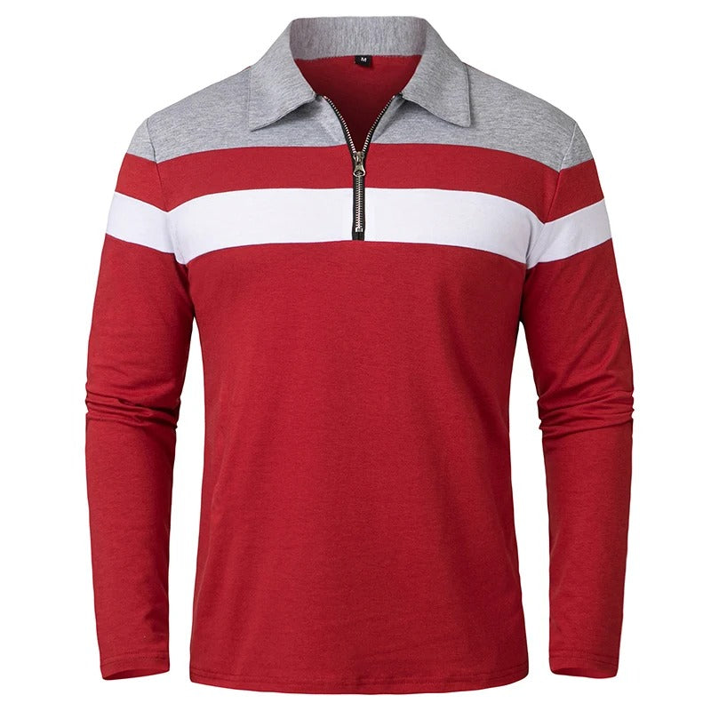 Elegante Gestreepte Sweater met Ritssluiting