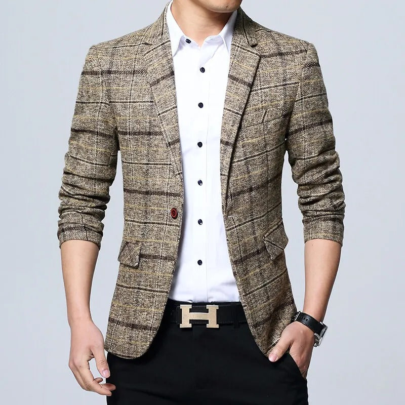 Elegante geruite blazer