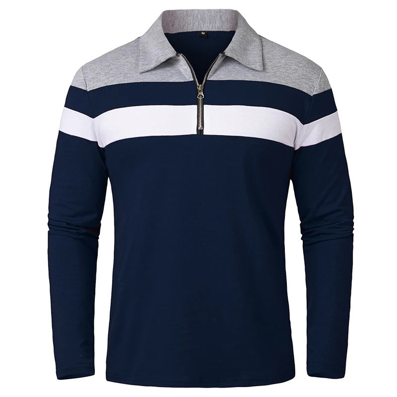 Elegante Gestreepte Sweater met Ritssluiting