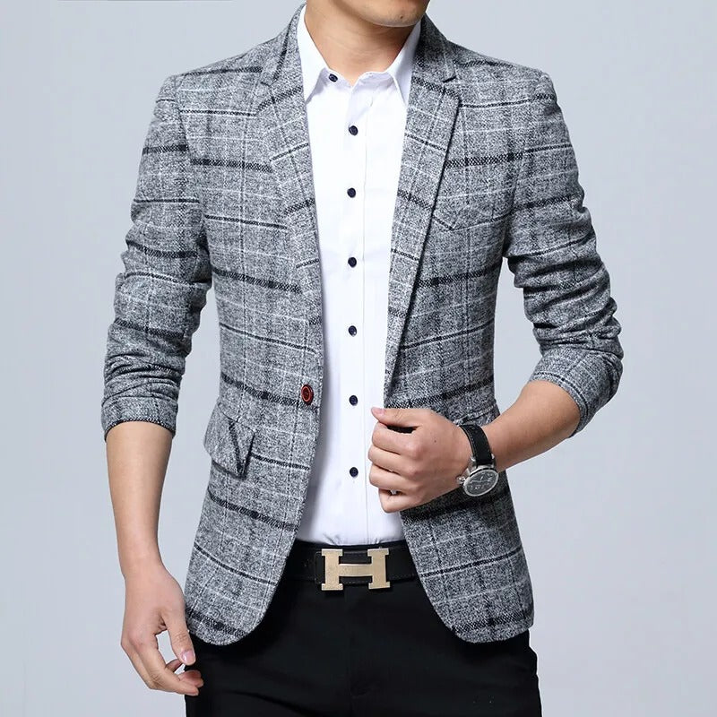 Elegante geruite blazer
