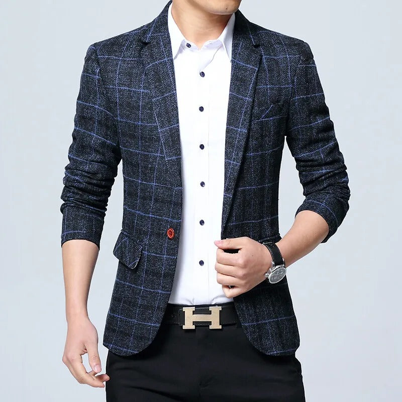 Elegante geruite blazer