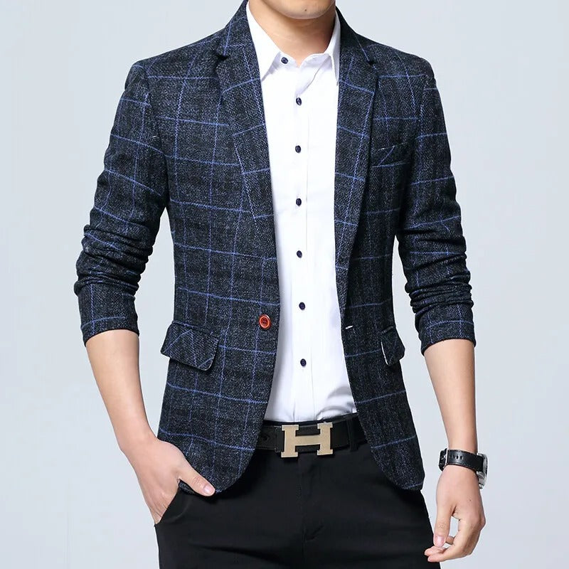 Elegante geruite blazer