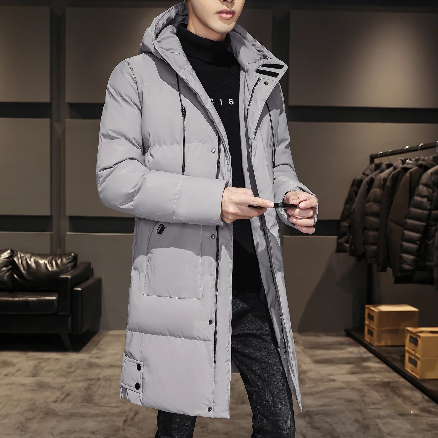 Elegante lange winterjas