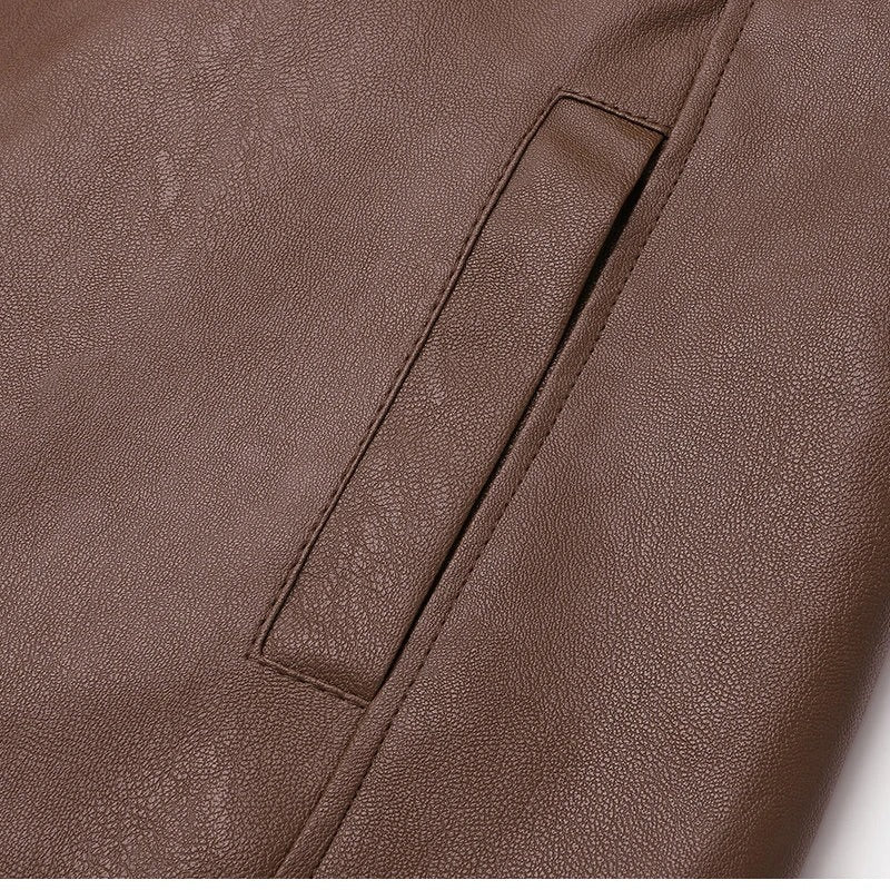 Vintage fleece gevoerde leren jas