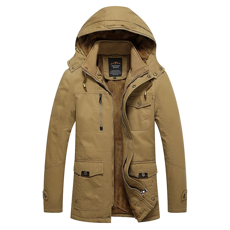 Elegante katoenen gewatteerde winterjas