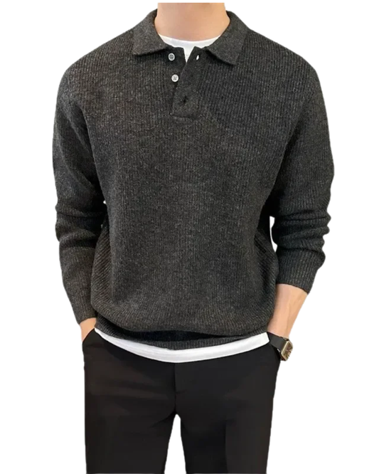 Elegante gebreide polosweater