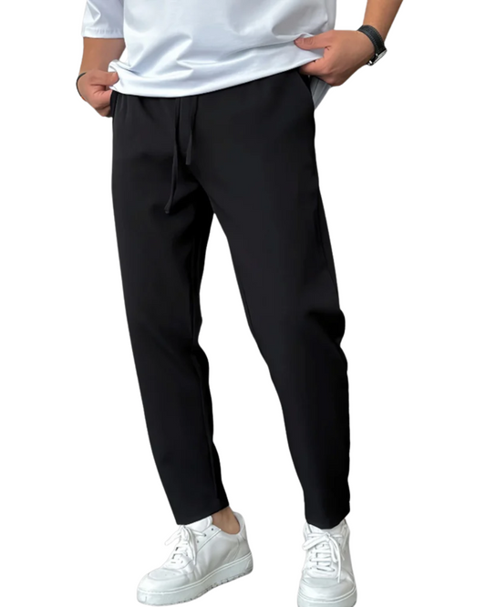 Elegante, taps toelopende broek met koord