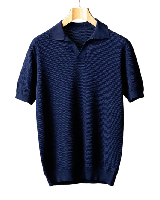 Elegant gebreid poloshirt van katoen