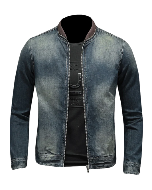 Elegante denim jas met rits