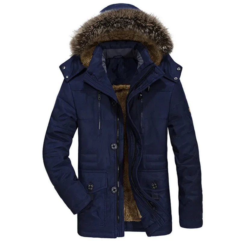 Katoenen winterjas met capuchon