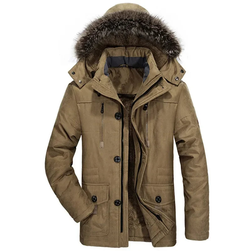 Katoenen winterjas met capuchon